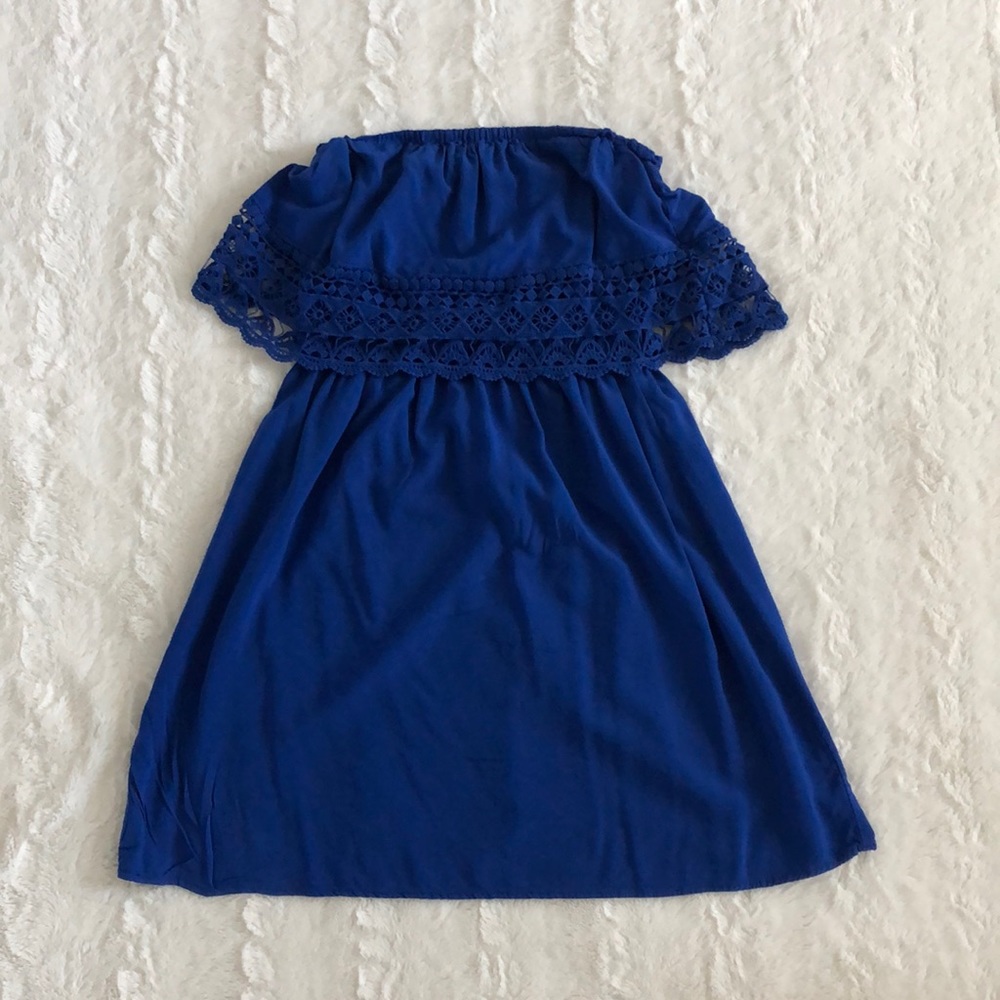 Royal Blue Strapless Summer Dress